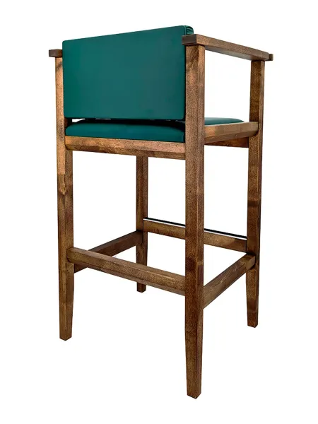 Кресло бильярдное (мягкое сиденье и мягкая спинка, цвет изумрудно-зеленый и береза коньяк)