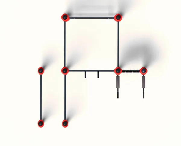 Комплекс из шведской стенки, брусьев, турников и тренажера брусья – пресс (PAW-53)