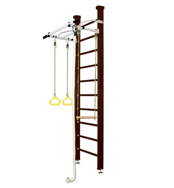 Шведская стенка Kampfer Helena Ceiling (№5 Шоколадный Стандарт белый антик турник)