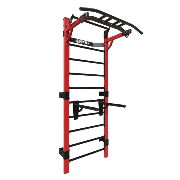 Профессиональная шведская стенка с брусьями и турником Domsen Fitness Ds46 RED