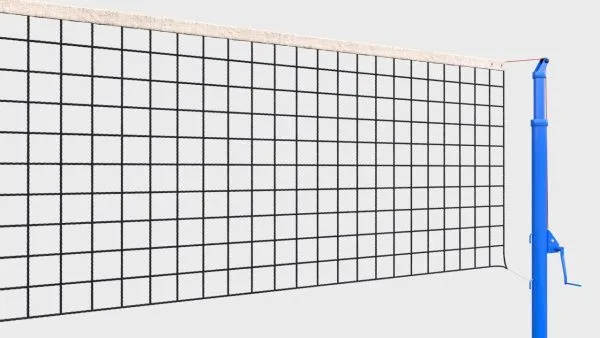 Волейбольная сетка с телескопическими стойками, диаметр нити 2,6 мм, троса 3 мм
