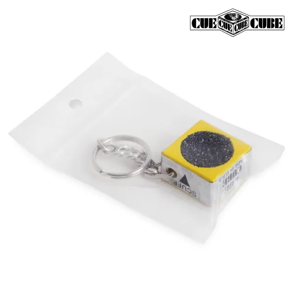 Брелок-инструмент для обработки наклейки Cue Cube желтый