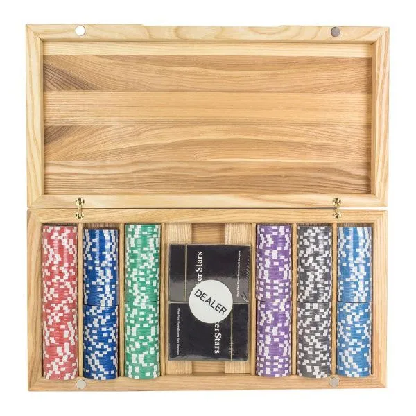 Набор для покера Crown на 300 фишек в кейсе из ясеня v2, Partida