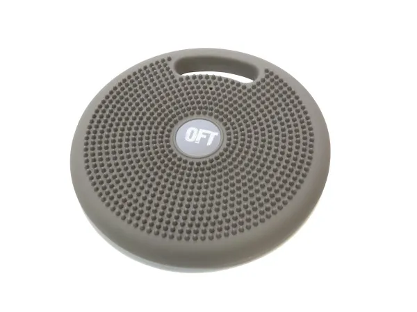 Массажно-балансировочная подушка с ручкой серая