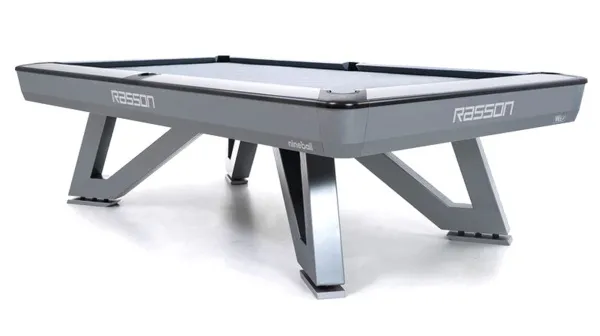 Стол / пул "Rasson Wolf" 9 ф (серый, сланец 25 мм) в комплекте с плитой, аксессуары + сукно