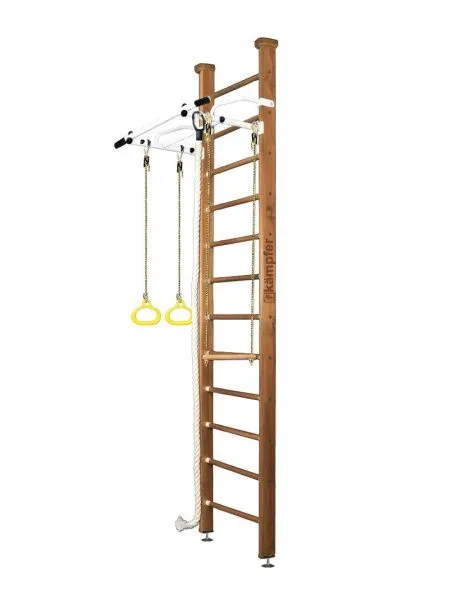 Шведская стенка Kampfer Helena Ceiling (№2 Ореховый Высота 3 м белый турник)