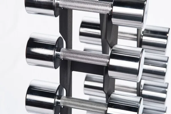 Гантельный ряд хромированный 1-10 кг со стойкой