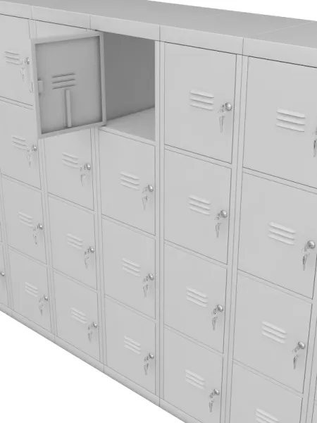 Шкаф для раздевалки четырехдверный металлический, ширина 400 мм