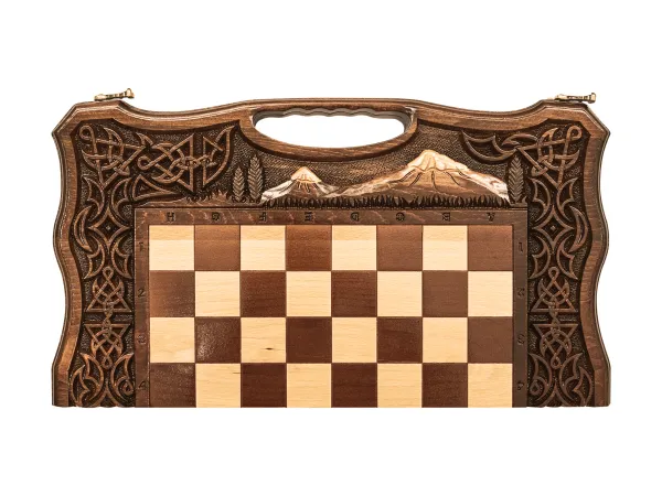 Шахматы + Нарды резные Арарат 2 50, Haleyan фото Шахматы + Нарды резные Арарат 2 50, Haleyan