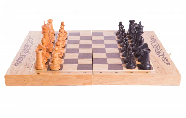Шахматы + Шашки + Нарды 40мм, дуб