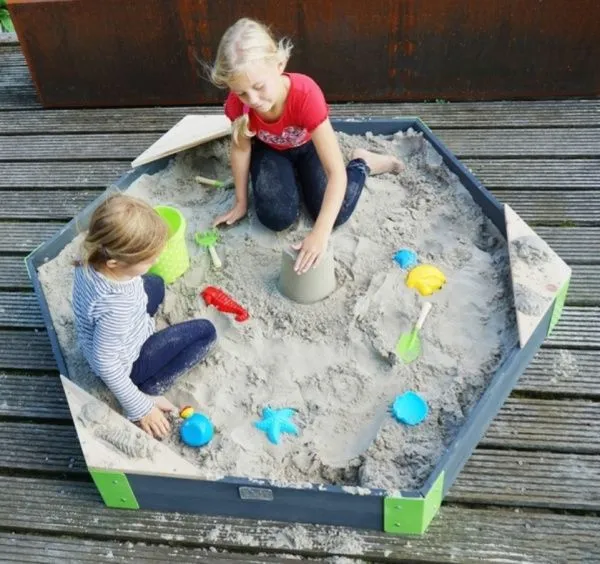 Песочница шестиугольная Акцент 160х140х21 см