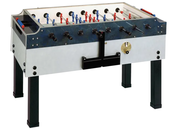 Настольный футбол "Garlando Olympic Outdoor" (137x76x90.5см, синий, жетоноприемник) всепогодный, с защитным корпусом