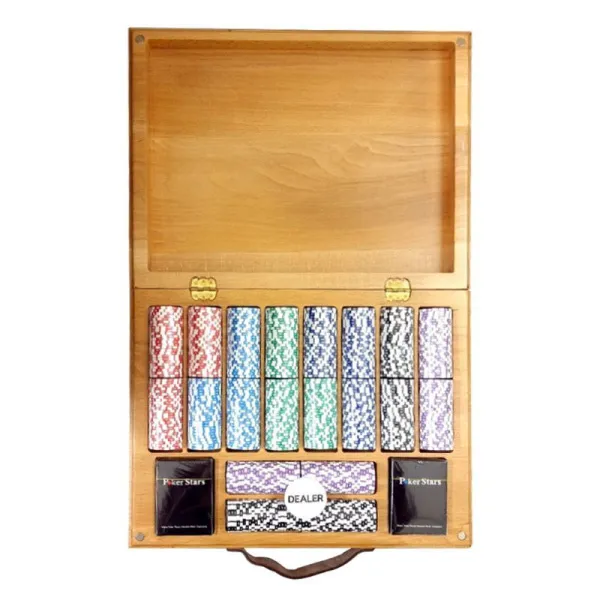 Набор для покера Crown на 500 фишек в кейсе из бука, Partida