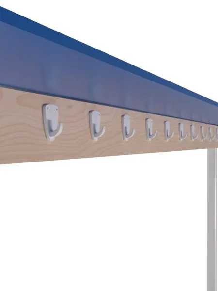 Скамейка для раздевалки c вешалкой односторонняя разборная с полкой для обуви и для головных уборов ЛДСП