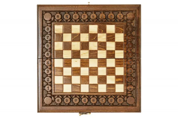 Шахматы + нарды резные с гранатами 60, Haleyan