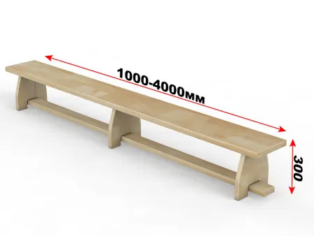 Гимнастическая скамейка для спортивных залов с деревянными ножками
