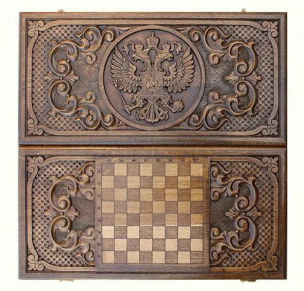 Нарды резные "Герб РФ 2", Mkhitaryan