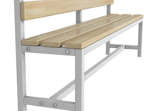 Скамейка для раздевалки со спинкой, разборная