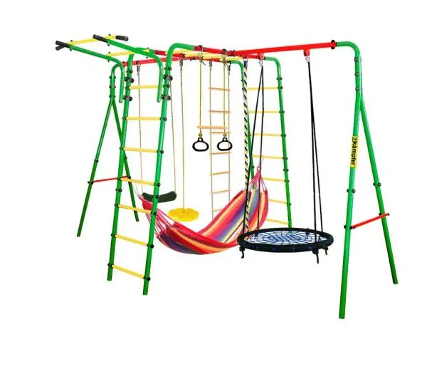 Спортивно-игровой комплекс Kampfer Wunder Sommer (Гнездо большое синее (желтая лиана, красный гамак))