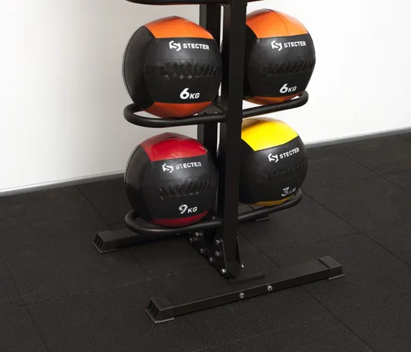 Напольная двухсторонняя стойка для медболов на 10 шт