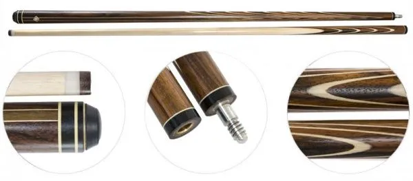 Кий для русского бильярда 2-pc наборный «Консул 6-4» (сонокелин, граб)