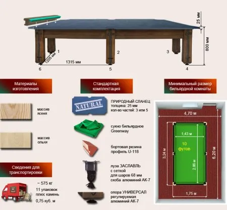 Бильярдный стол ”Камелот”