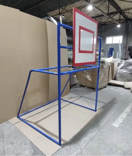 Ворота мини-футбольные детские с баскетбольным щитом из фанеры и кольцом