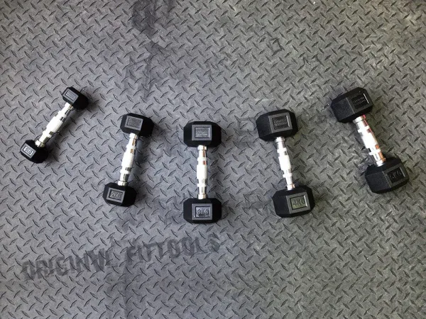 Набор гексагональных гантелей Original FitTools 5 пар от 1 до 5 кг