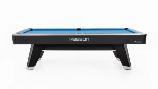 Стол / пул "Rasson Acurra" 9 ф (черный, сланец 25 мм) в комплекте с плитой, аксессуары + сукно