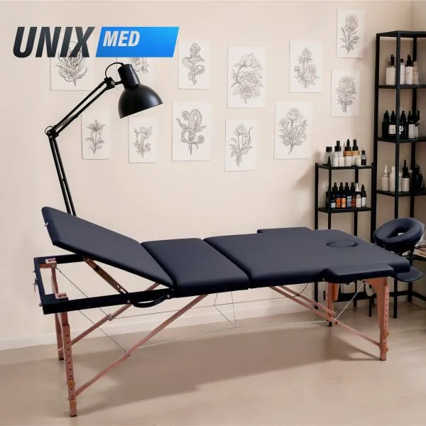 Массажный стол UNIX Standard 3 Section Black