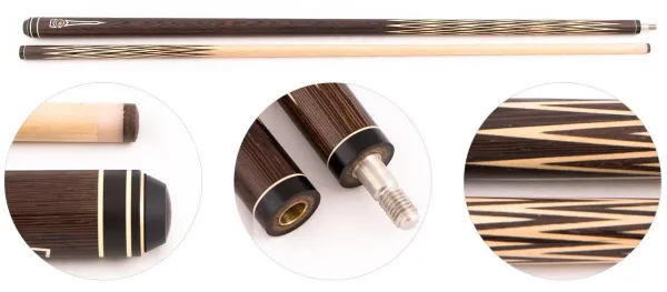 Кий для русского бильярда 2-pc «Элит» (венге, граб) корона 8-и перьевая