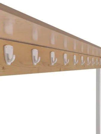 Скамейка для раздевалки c вешалкой односторонняя разборная с полкой для обуви и головных уборов