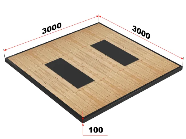 Помост тяжелоатлетический 3х3х0,10м тренировочный