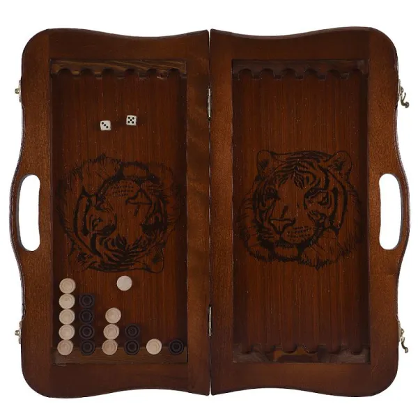 Нарды кожаные РФН "Золото" малые с ручкой