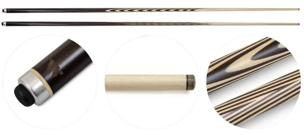 Кий  пирамида 1-pc "Классика" (черный граб, граб) 20 запилов