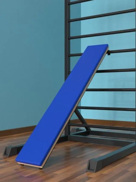 Шведская стенка цельносварная напольная с брусьями 3 в 1 и доской (тип 1)