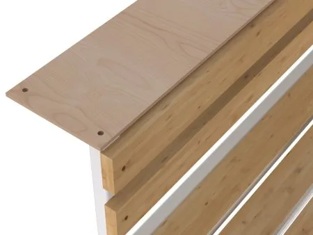 Скамейка для раздевалки со спинкой разборная с полкой для обуви и головных уборов