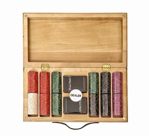 Набор для покера Luxury Ceramic на 300 фишек в кейсе из бука, Partida