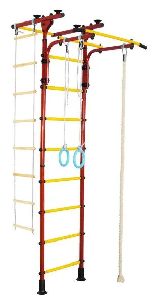 Шведская стенка Юный Атлет Пол-потолок-Т (красный/желтый)