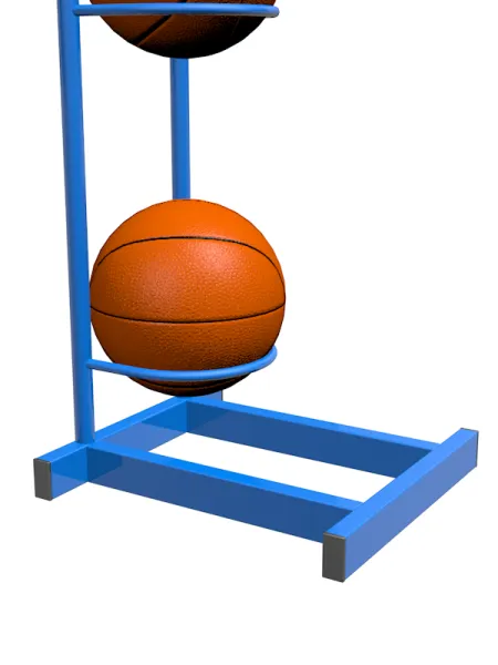 Стойка для мячей, размер 150х30х35 см (односторонняя, на 5 мячей)