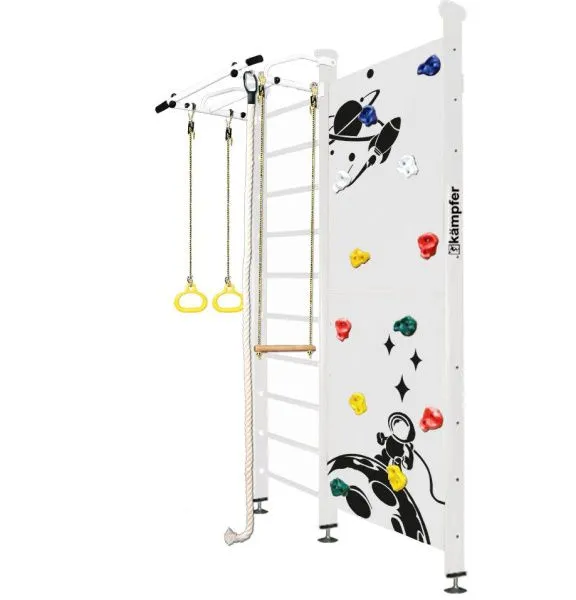 Шведская стенка Kampfer Jungle Ceiling Boy (№6 Жемчужный Стандарт белый турник)