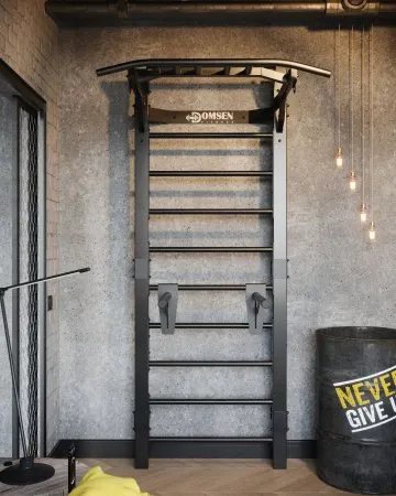 Профессиональная шведская стенка с брусьями и турником Domsen Fitness Ds46 BLACK