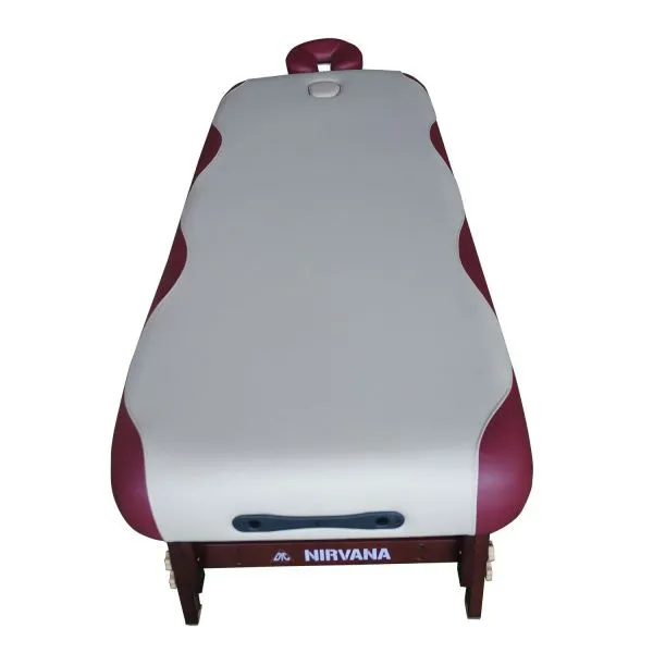 Массажный стационарный стол DFC NIRVANA, SUPERIOR, дерев. коричн. ножки, 1 секция, цвет беж.с вин.