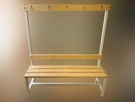 Скамейка для раздевалки c вешалкой односторонняя разборная