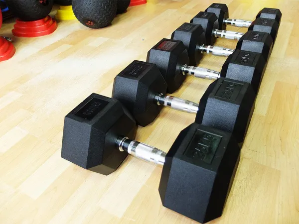 Набор гексагональных гантелей Original FitTools 5 пар от 1 до 5 кг