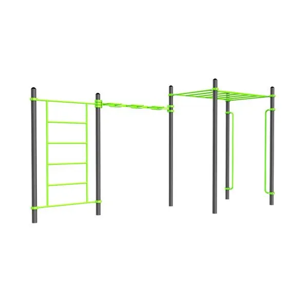 W323 Воркаут (шведская стенка, рукоход-змеевик и классический, перекладины вертикальные) ZAVODSPORTA