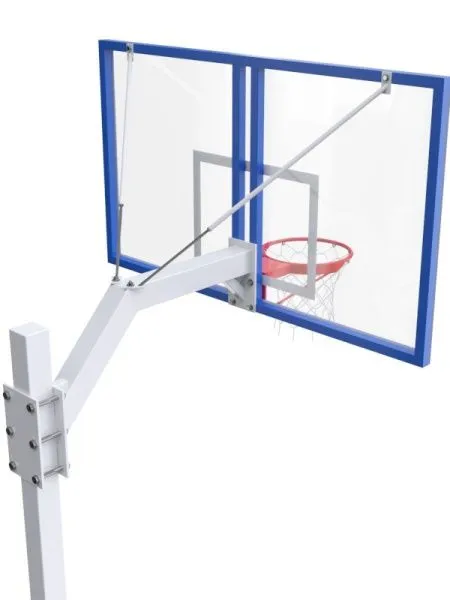 Баскетбольная стойка разборная с проф. щитом 1800х1050 мм из оргстекла 10 мм и усиленным кольцом