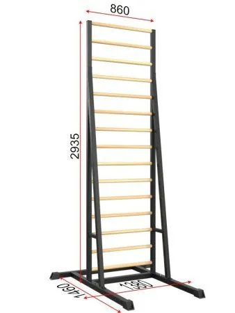 Шведская стенка разборная напольная металл-береза (тип 3)