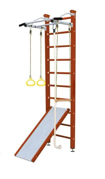 Шведская стенка Kampfer Ride Ceiling (№4 Вишневый Стандарт белый турник)