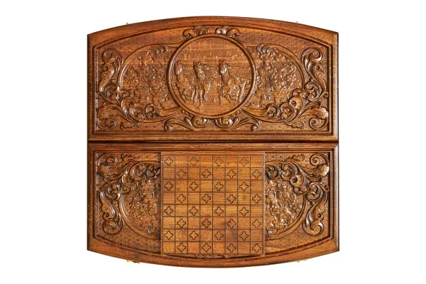 Нарды резные "Тройка Лошадей узор", Ustyan